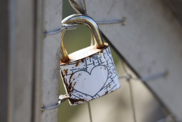 shaped padlock for safe dating.